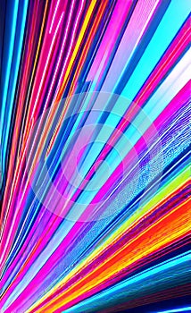 Abstract futuristic background with pink and blue glowing neon moving high speed wave lines and lights. Neon ligths Background.