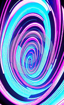 Abstract futuristic background with pink and blue glowing neon moving high speed wave lines and lights. Neon ligths Background.