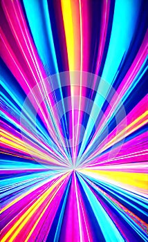 Abstract futuristic background with pink and blue glowing neon moving high speed wave lines and lights. Neon ligths Background.