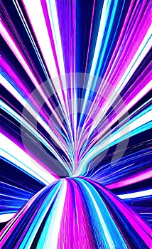 Abstract futuristic background with pink and blue glowing neon moving high speed wave lines and lights. Neon ligths Background.