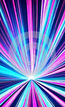 Abstract futuristic background with pink and blue glowing neon moving high speed wave lines and lights. Neon ligths Background.