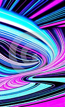 Abstract futuristic background with pink and blue glowing neon moving high speed wave lines and lights. Neon ligths Background.