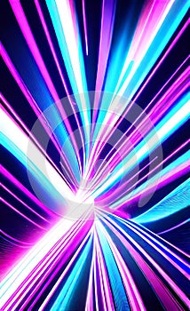 Abstract futuristic background with pink and blue glowing neon moving high speed wave lines and lights. Neon ligths Background.