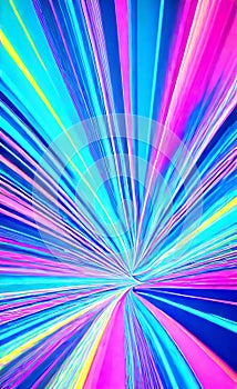 Abstract futuristic background with pink and blue glowing neon moving high speed wave lines and lights. Neon ligths Background.