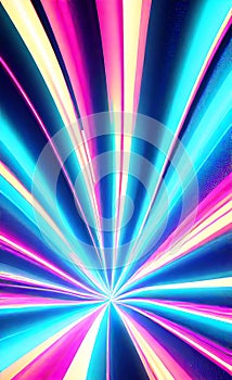 Abstract futuristic background with pink and blue glowing neon moving high speed wave lines and lights. Neon ligths Background.