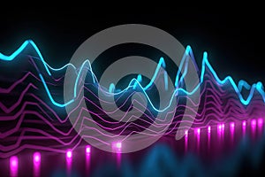 abstract futuristic background with pink blue glowing neon moving high speed wave Zigzag lines and bokeh lights. Data transfer