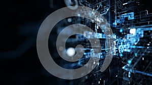 Abstract futuristic blue digital technology network design