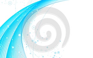 Abstract futuristic blue line curve wave on white background.