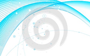 Abstract futuristic blue line curve wave on white background.