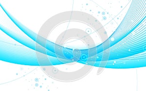 Abstract futuristic blue line curve wave on white background.