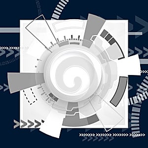 Abstract futuristic circuit board, hi-tech computer digital technology concept, Blank white 3d paper circle for your