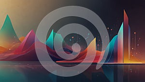 Abstract Futuristic Data Landscape Visualization photo