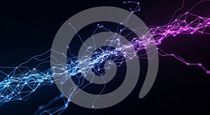 Abstract futuristic data network flow visualization