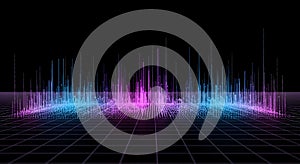 Abstract Futuristic Data Visualization Background, Digital Grid and Gradient