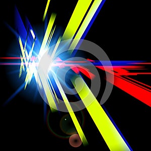 Abstract futuristic design with different colors forms. Digital