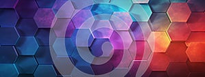 Abstract futuristic digital geometric technology hexagon background illustration - Colorful hexagonal 3d Generative AI