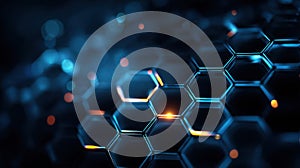 Abstract futuristic glowing hexagonal pattern background