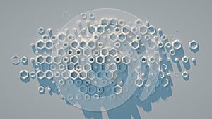 Abstract futuristic hexagonal background 3D render