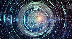 Abstract Digital Data Flow and Technology Background