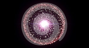 Digital Data Sphere with Glowing Core
