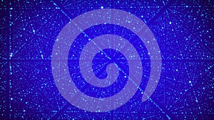 Abstract futuristic infinite flow of scientific data. Network structure of an array of points. Outer space background. Big data