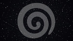Abstract futuristic infinite flow of scientific data. Network structure of an array of points. Outer space background. Big data
