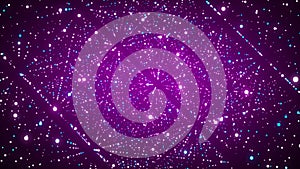 Abstract futuristic infinite flow of scientific data. Network structure of an array of points. Outer space background. Big data