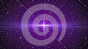 Abstract futuristic infinite flow of scientific data. Network structure of an array of points. Outer space background