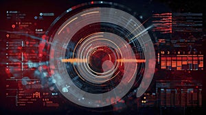 Abstract Futuristic infographic with Visual data complexity, represent Big data concept, node base programming