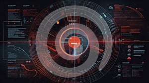 Abstract Futuristic infographic with Visual data complexity, represent Big data concept, node base programming.