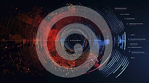 Abstract Futuristic infographic with Visual data complexity, represent Big data concept, node base programming