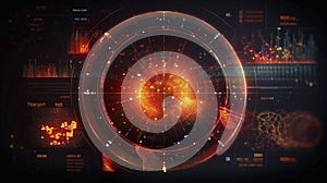 Abstract Futuristic infographic with Visual data complexity, represent Big data concept, node base programming.