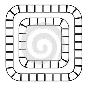 Abstract futuristic maze, pattern template for children`s games, white squares Black contour isolated on white background. Vector