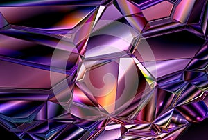 Abstract futuristic metal crystals