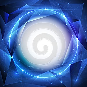 Abstract futuristic - Molecules and light polygons technology