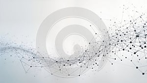 Abstract futuristic network design. Complex interconnected points, lines create dynamic wave pattern. Modern tech concept with
