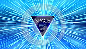 Abstract Futuristic Perspective and Motion Light Background. Star Warp in Hyperspace. Space Jump.