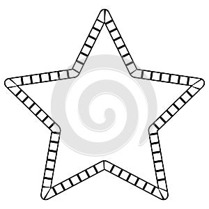 Abstract futuristic star maze, pattern template for children's games, squares template for your design. Black contour