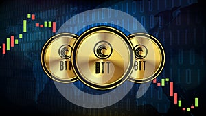 Futuristic technology background of BitTorrent BTT Price graph Chart coin digital cryptocurrency photo