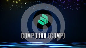 Futuristic technology background of Compound COMP coin digital cryptocurrency photo