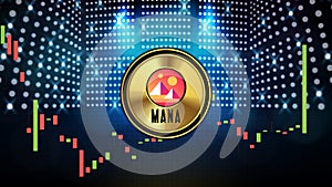 Futuristic technology background of Decentraland MANA Price graph Chart coin digital cryptocurrency photo