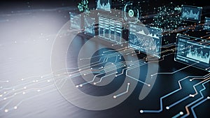 Digital Data Analysis and Futuristic Technology Background