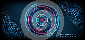 Abstract Futuristic Technology Background. HUD circle element. Hi-tech communication concept