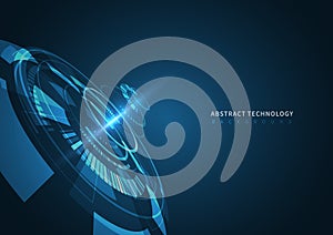Abstract Futuristic Technology Background. HUD circle element. Hi-tech communication concept
