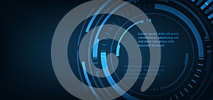 Abstract Futuristic Technology Background. HUD circle element. Hi-tech communication concept