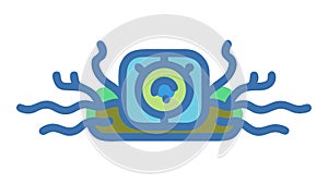 Abstract Futuristic Technology Core Element, vector design Generative AI