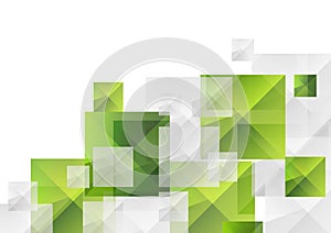Abstract futuristic technology green grey squares background
