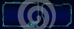 Abstract futuristic technology interface design. Sci Fi control display. Creative vector HUD GUI, UI interface screen design. User