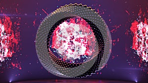 Abstract futuristic technology torus 3D rendering illustration