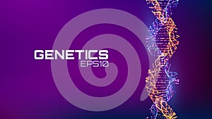 Abstract fututristic dna helix structure. Genetics biology science background. Future dna technology.